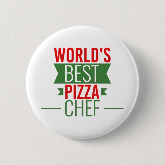 Best Pizza Chef ter wereld - rood wit groen Ronde Button 5,7 Cm (Voorkant)