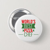 Best Pizza Chef ter wereld - rood wit groen Ronde Button 5,7 Cm (Voorkant /achterkant)