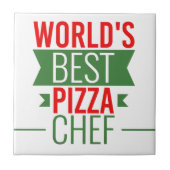 Best Pizza Chef ter wereld - rood wit groen Tegeltje (Voorkant)