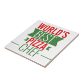 Best Pizza Chef ter wereld - rood wit groen Tegeltje (Zijkant)