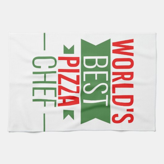 Best Pizza Chef ter wereld - rood wit groen Theedoek (Horizontaal)