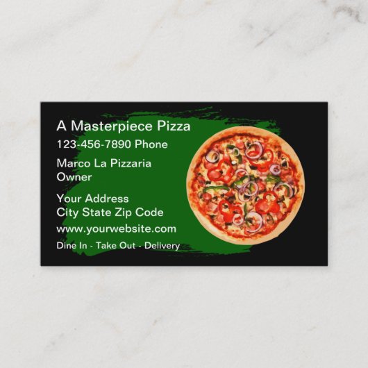 Best Pizza Shop Business Cards Visitekaartje (Voorkant)