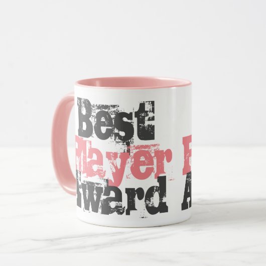Best Player Award in roze en grijze Mok (Voorkant links)