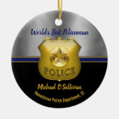 Best Policeman Photo Keepomwille Keramisch Ornament (Voorkant)