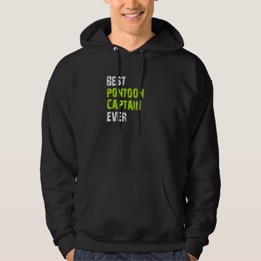 Best Pontoon Captain Ever Pontoon Boat Party Vinta Hoodie (Voorkant)