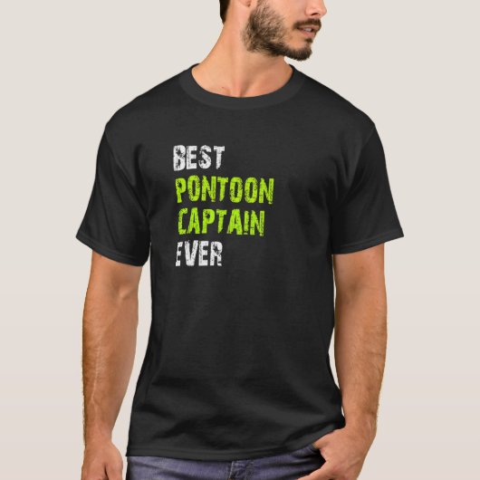 Best Pontoon Captain Ever Pontoon Boat Party Vinta T-shirt (Voorkant)