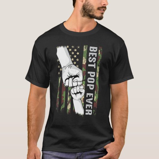 Best Pop Ever Fist Pump With US American Flag Fath T-shirt (Voorkant)