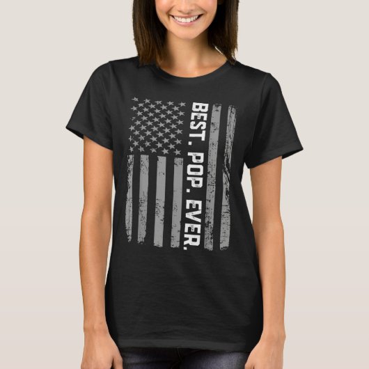 Best Pop Ever Vintage American Flag T-shirt (Voorkant)