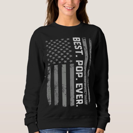 Best Pop Ever Vintage American Flag Trui (Voorkant)