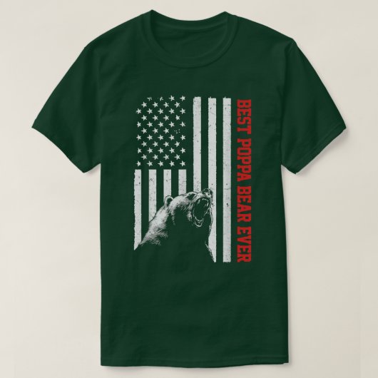 Best Poppa Beer ooit Amerikaanse Vlag Vader's Da T-shirt (Design voorkant)
