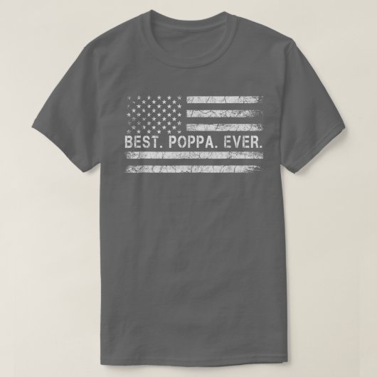Best Poppa ever America Flag Gift for Men Vader's T-shirt (Design voorkant)