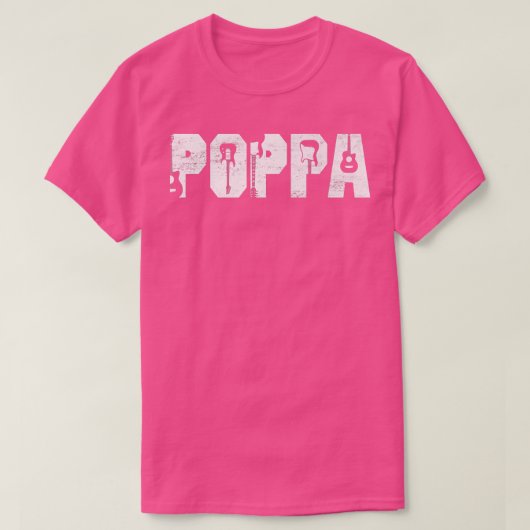 Best Poppa Ever Guitar Lover Guitarist2 T-shirt (Design voorkant)