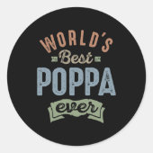 Best Poppa Ronde Sticker (Voorkant)