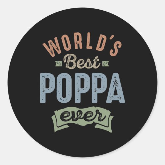 Best Poppa Ronde Sticker (Voorkant)