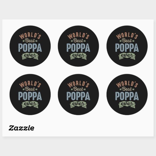 Best Poppa Ronde Sticker (Vel)