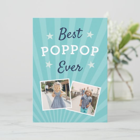 Best Poppop Ever | Foto Vaderdag Kaart (Staand voorkant)