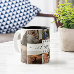 Best Poppy Ever Elegant Script 8 Photo Collage Tweekleurige Koffiemok<br><div class="desc">Stuur een mooi, persoonlijk cadeau naar je papaver dat hij zal koesteren. Speciale persoonlijke familiefoto-collage om uw speciale familiefoto's en herinneringen weer te geven. Ons ontwerp is voorzien van een eenvoudig rasterontwerp met acht fotocollage met "Best Poppy Ever", dat is ontworpen in een prachtige handgeschreven zwarte scriptstijl en serif tekstkoppeling....</div>