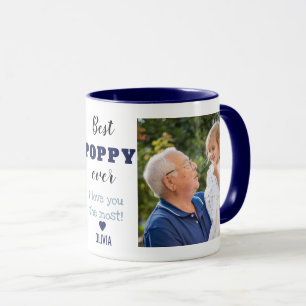 Best Poppy Ever Love You Meest Twee Foto Blauw Mok
