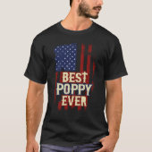 Best Poppy Ever ons Flag Grandpa Fathers Day Gift T-shirt (Voorkant)