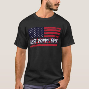 Best Poppy Ever ons Flag Grandpa Fathers Day Gift T-shirt