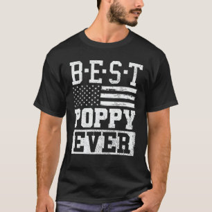 Best Poppy Ever ons Flag Grandpa Fathers Day Gift T-shirt