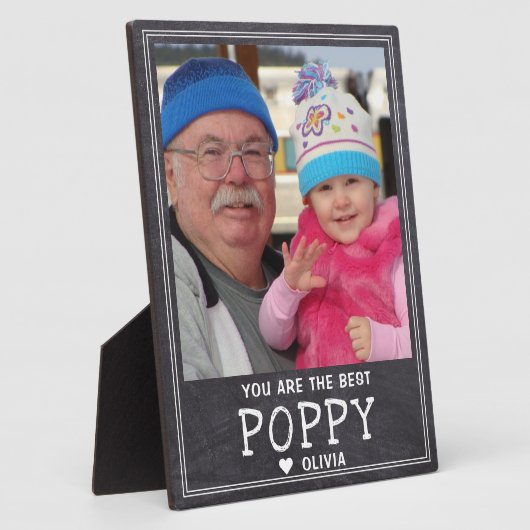 Best Poppy Grandchild Photo Rustic Chalkboard Fotoplaat (Zijkant)