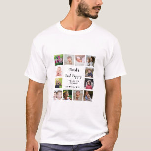 Best Poppy Grandpa 12 Photo Collage T-shirt