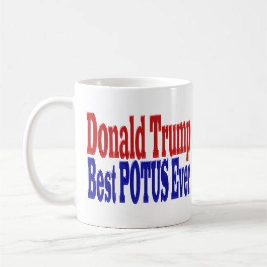 Best POTUS Ever Donald Trump red blue Koffiemok (Links)