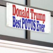 Best POTUS Ever Donald Trump red blue Spandoek (Buitenkant Gebouw)