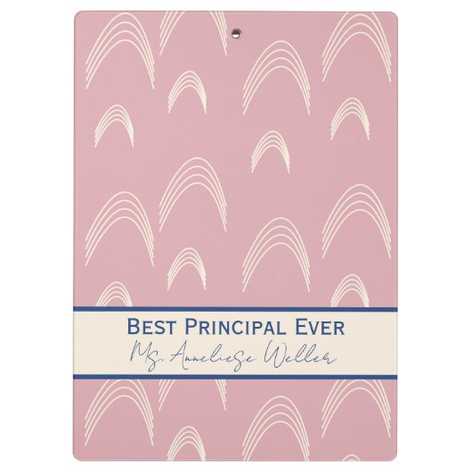 Best Principal Ever Personalized Boho Rainbow Klembord (Achterkant)