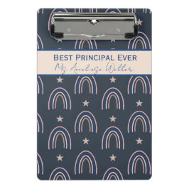 Best Principal Ever Personalized Boho Rainbow Mini Klembord