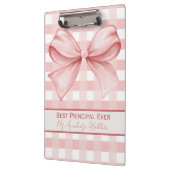 Best Principal Ever Personalized Gingham Bow Klembord (Links)