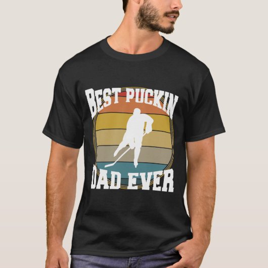 Best Puckin Pap Ever Hockey Vader T-shirt (Voorkant)