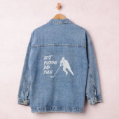 Best Pucking Papa Ooit Hockey Vaderdag Gift T Denim Jacket (Hangar)