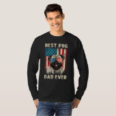 Best Pug Dad Ever USA Flag  Dog Father s Day T-shirt (Voorkant volledig)