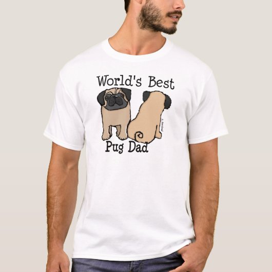 Best Pug Dad ter wereld T-shirt (Voorkant)