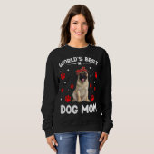 Best Pug Dog Mam Funny Moederdag ter wereld Trui (Voorkant volledig)