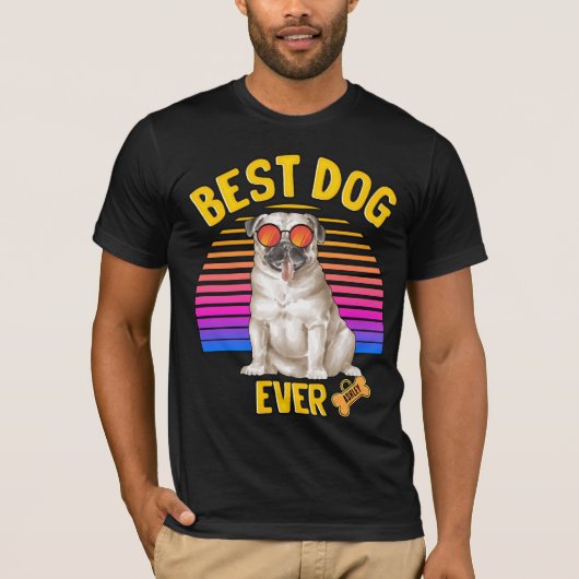 Best Pug Ever Retro T-shirt (Voorkant)