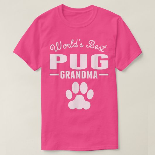 Best Pug Grandma ter wereld T-shirt (Design voorkant)