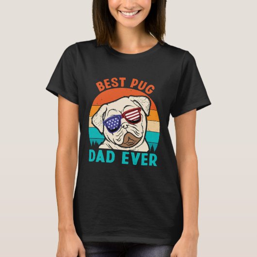 Best Pug Pap Ever houdt van Doggies Retro  Cute T-shirt (Voorkant)