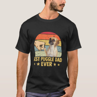 Best Puggle Dad ever Retro  Father Day T-shirt
