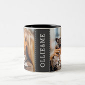 Best Pup Ever Moderne Cool Stitch Pet Puppy Photo Tweekleurige Koffiemok (Center)