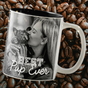 Best Pup Ever Moderne Cool Stitch Pet Puppy Photo Tweekleurige Koffiemok