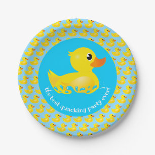'Best Quacking Party Ever' Cute Yellow Rubber Duck Papieren Bordje