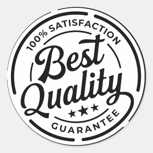 Best Quality 100% Satisfaction Guarantee Ronde Sticker (Voorkant)