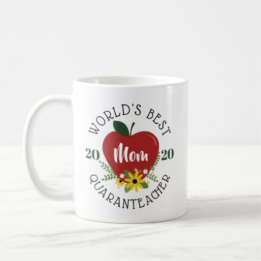Best Quaranleraar Mam Red Apple Floral ter wereld Koffiemok (Links)