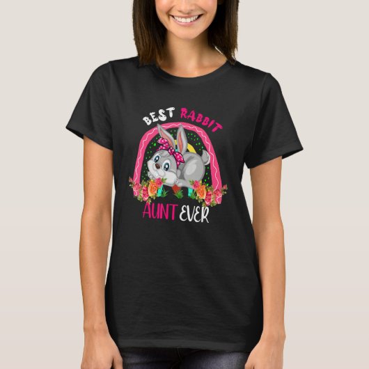 Best Rabbit Aunt Ever Cute Rabbit Bow Tie Farm Mot T-shirt (Voorkant)