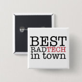 Best Rad Tech in City Button (Voorkant /achterkant)