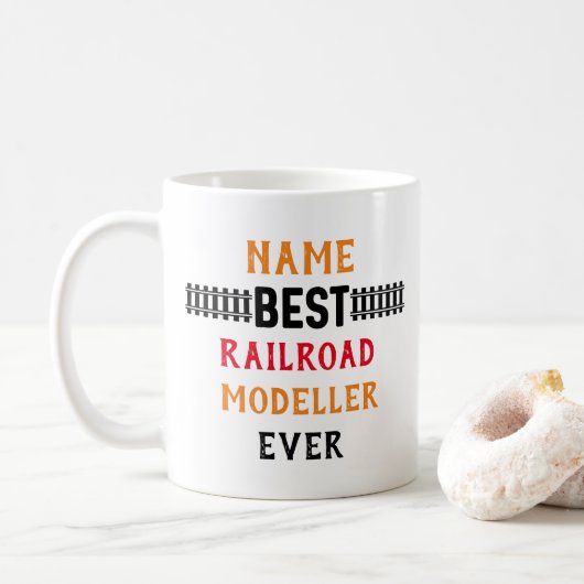 Best Railroad Modeler Ever (Change Name Text) Koffiemok (Met donut)