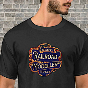 Best Railroad Modeler ooit op Black T-Shirt